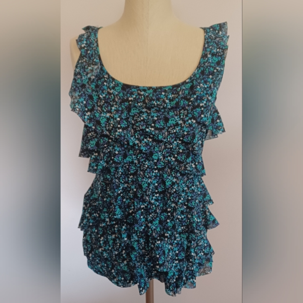 Express ruffled floral tank SMALL